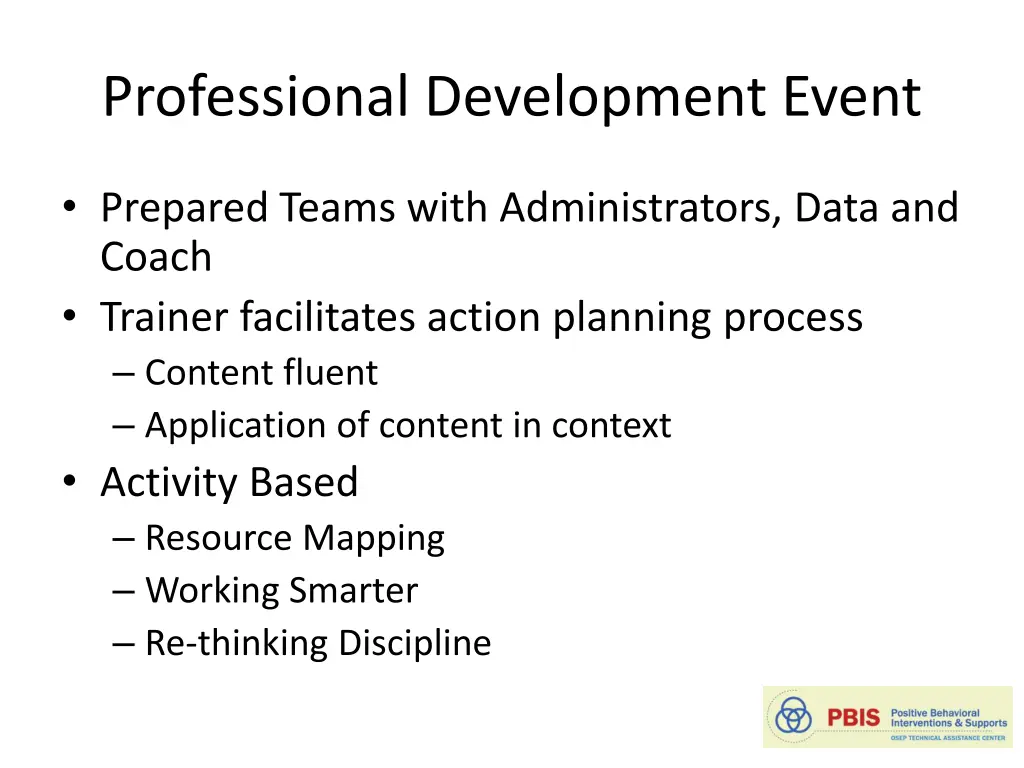 professional development event