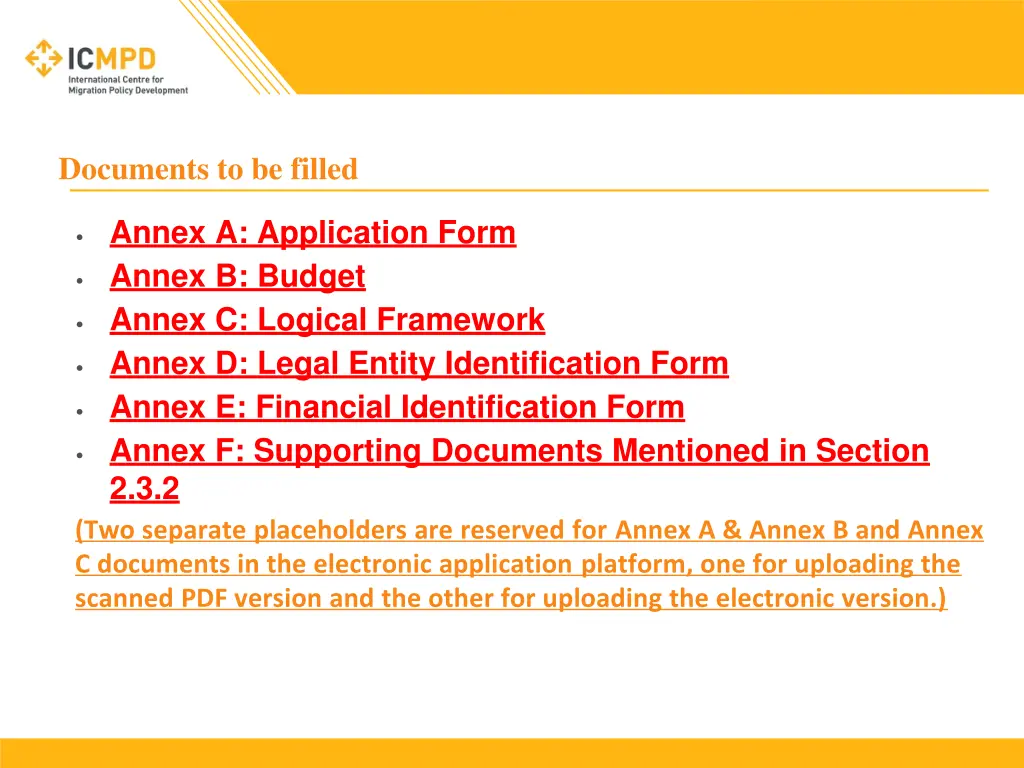 documents to be filled