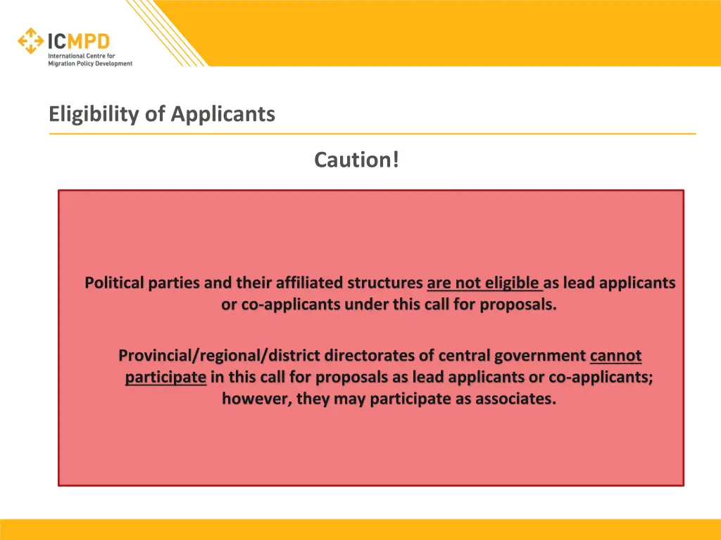 eligibility of applicants 1