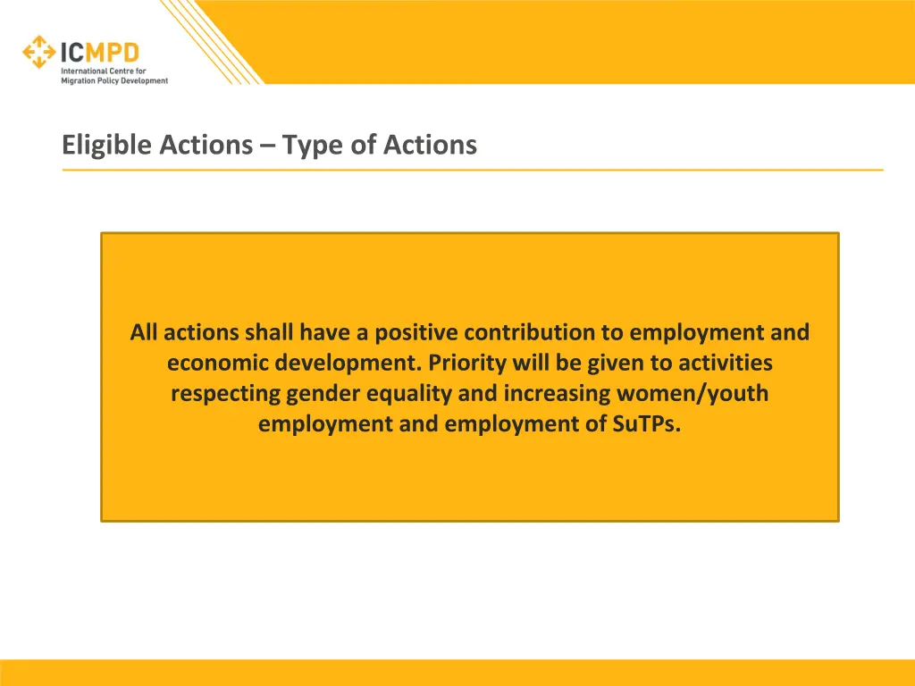 eligible actions type of actions 2
