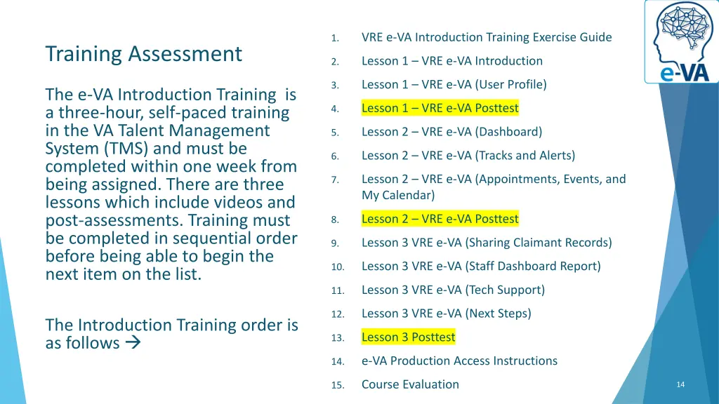 vre e va introduction training exercise guide