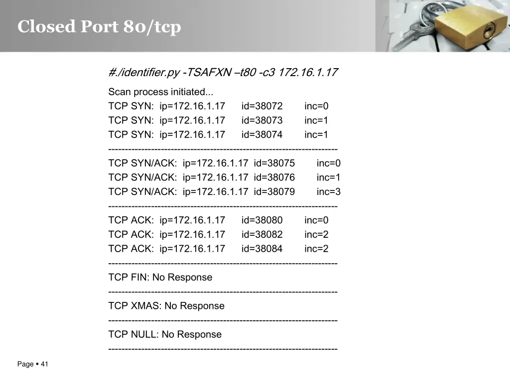 closed port 80 tcp
