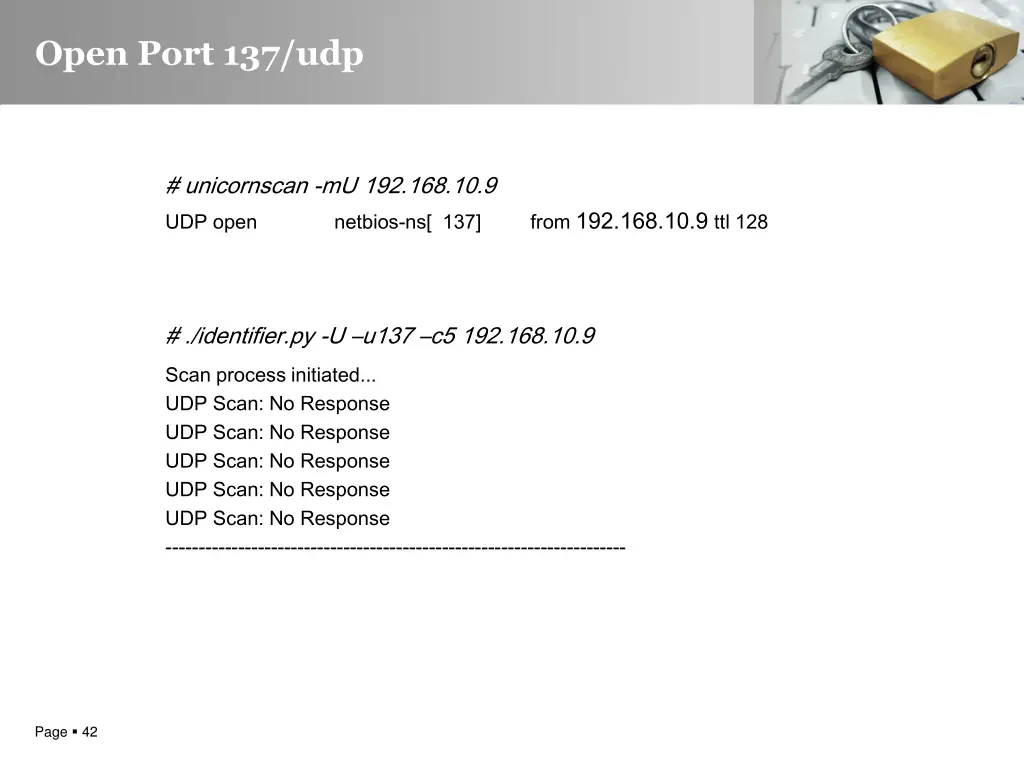 open port 137 udp