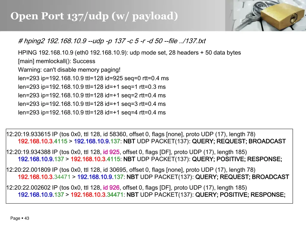 open port 137 udp w payload