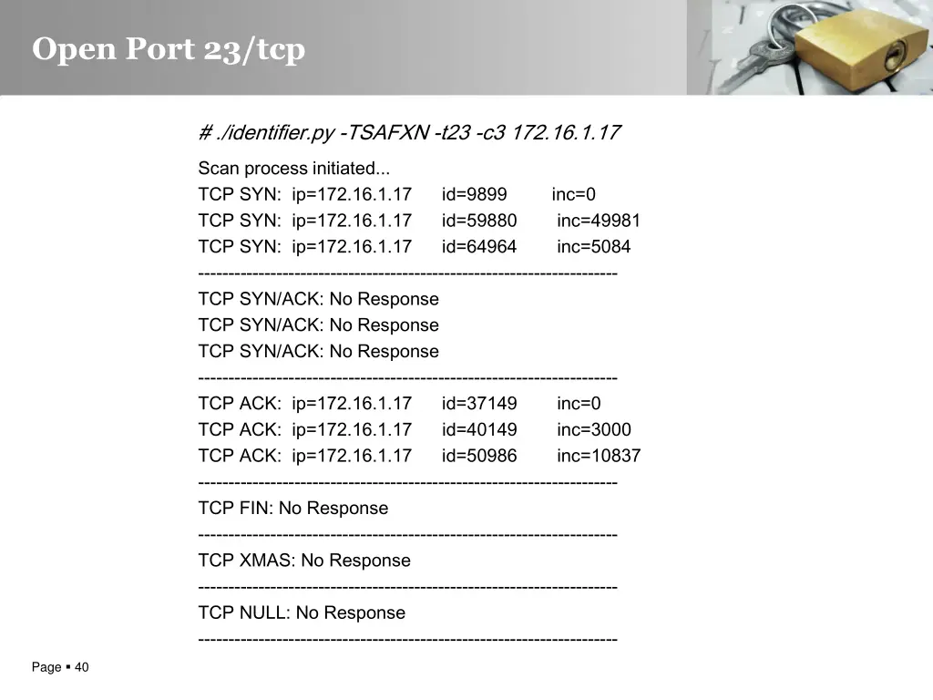 open port 23 tcp