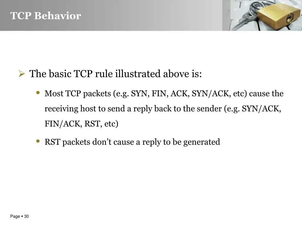 tcp behavior 1