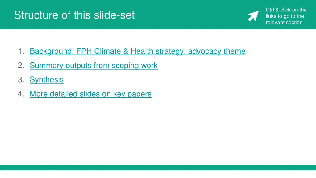 ctrl click on the links to go to the relevant