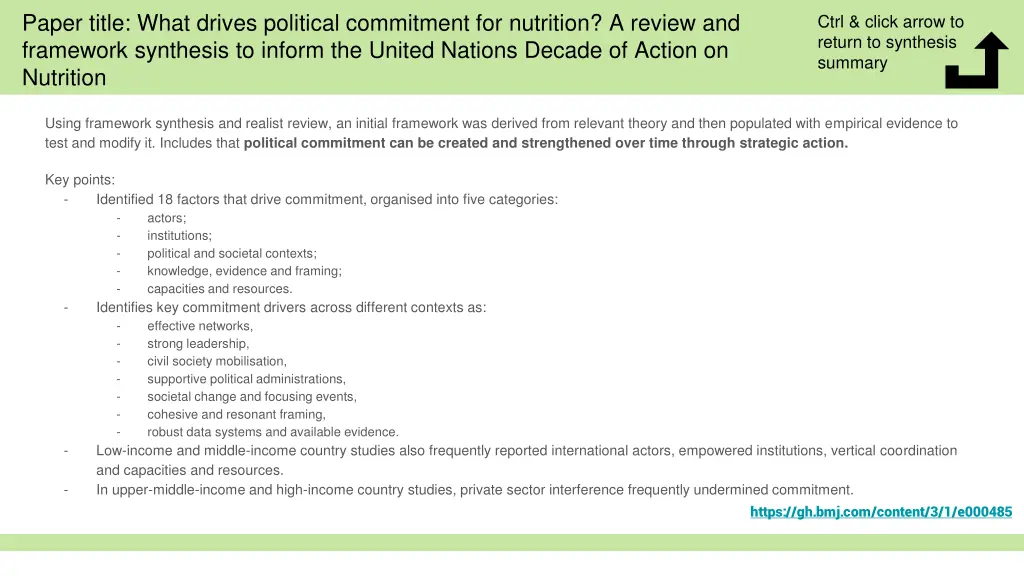 paper title what drives political commitment