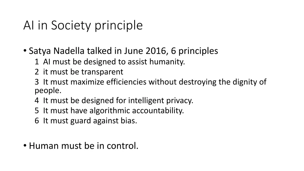 ai in society principle