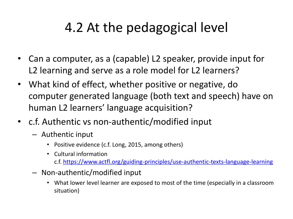 4 2 at the pedagogical level