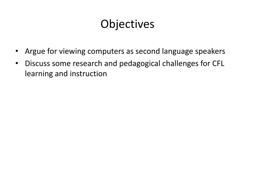 objectives