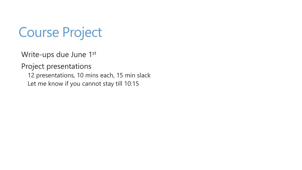 course project