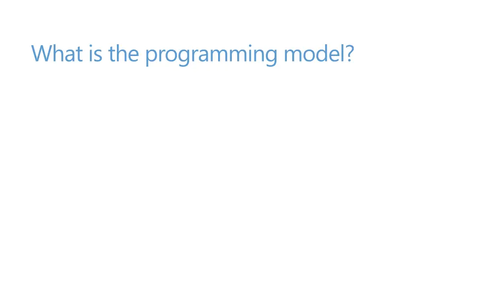 what is the programming model
