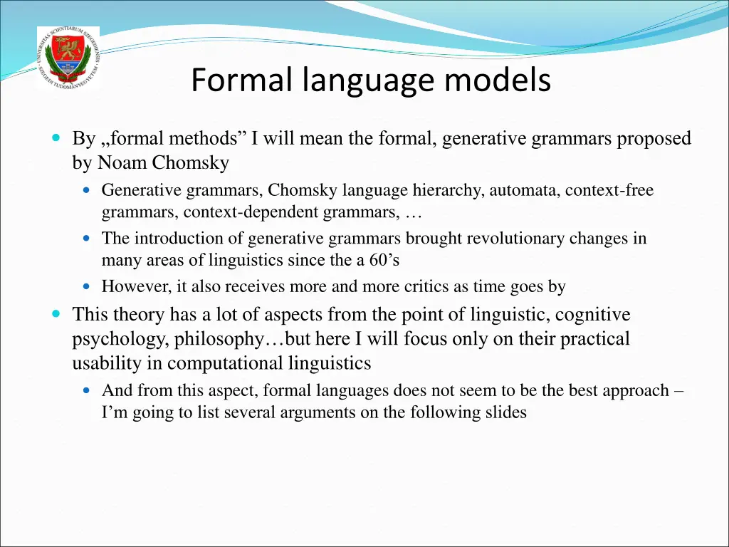formal language models