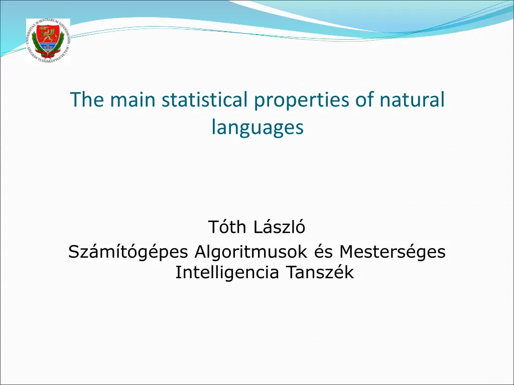the main statistical properties of natural