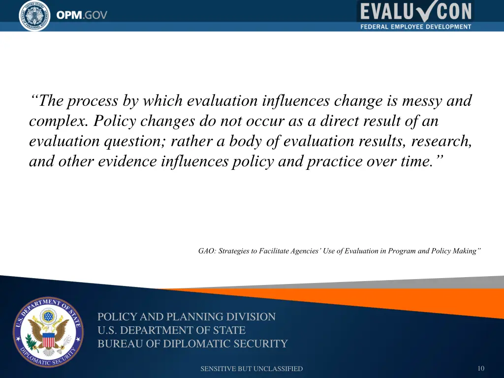 the process by which evaluation influences change