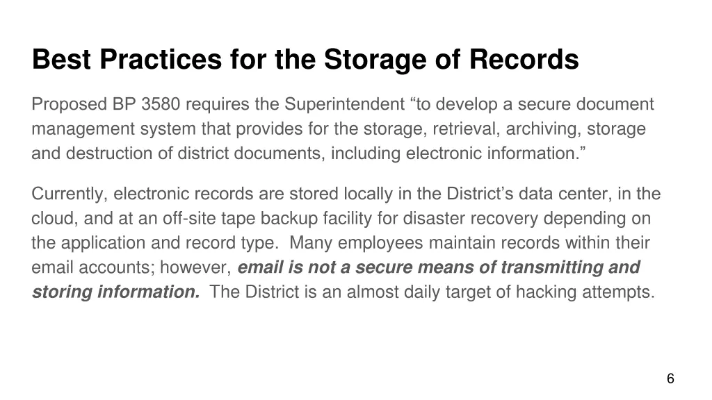 best practices for the storage of records