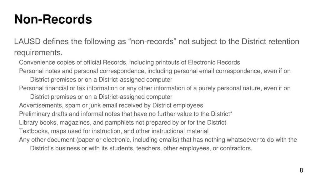 non records 1