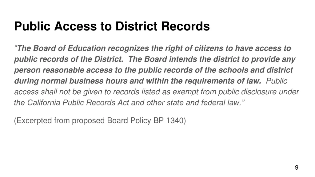 public access to district records