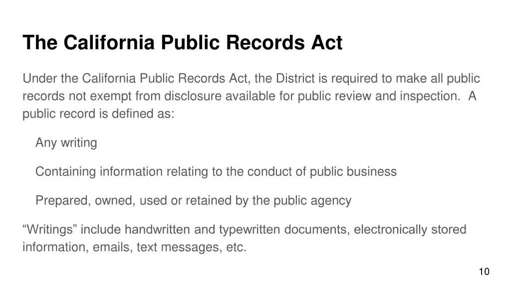 the california public records act