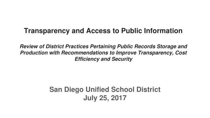 transparency and access to public information