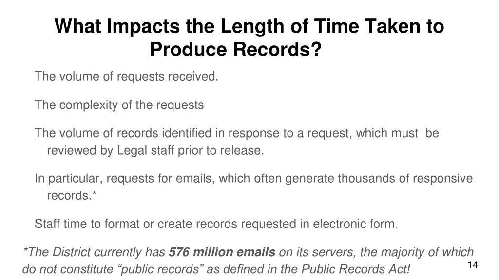 what impacts the length of time taken to produce
