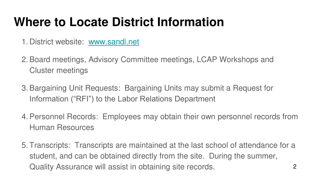 where to locate district information