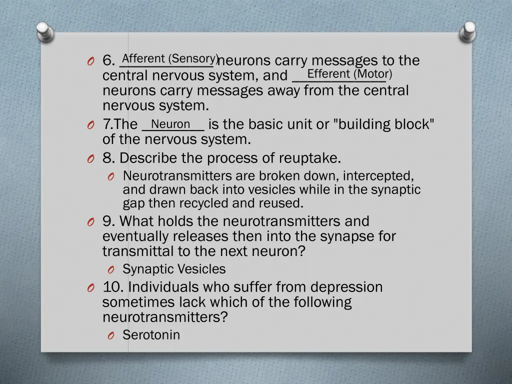 afferent sensory