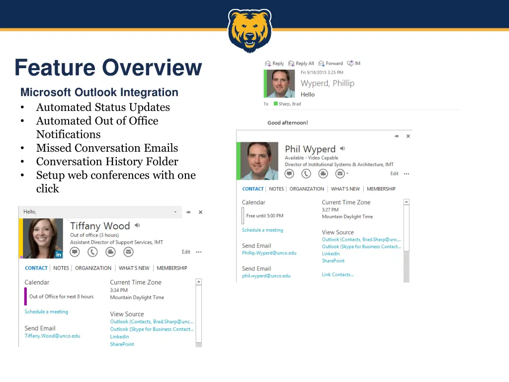 feature overview microsoft outlook integration