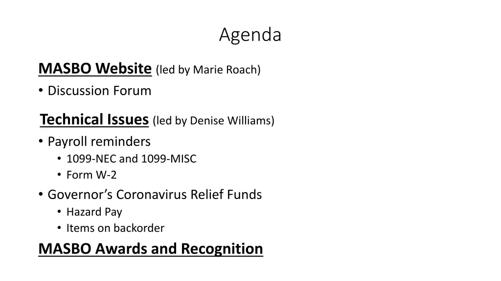 agenda