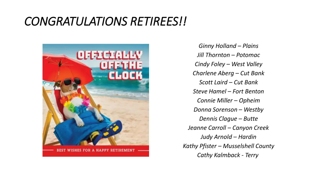 congratulations retirees congratulations retirees