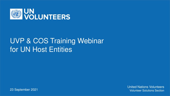 uvp cos training webinar for un host entities