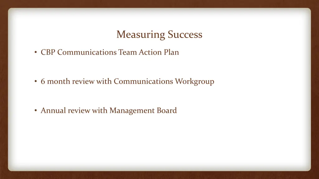 measuring success