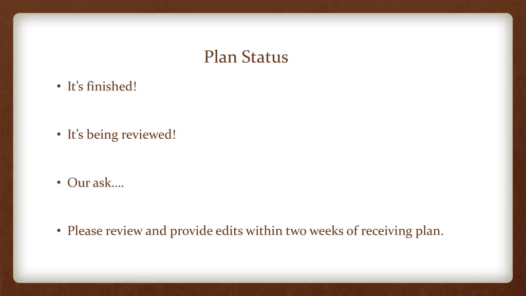 plan status