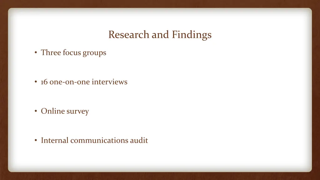 research and findings