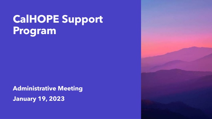 calhope support program
