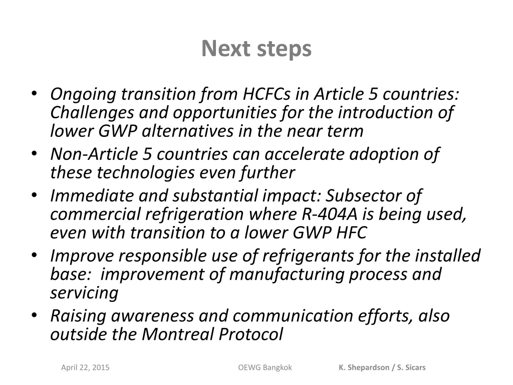 next steps