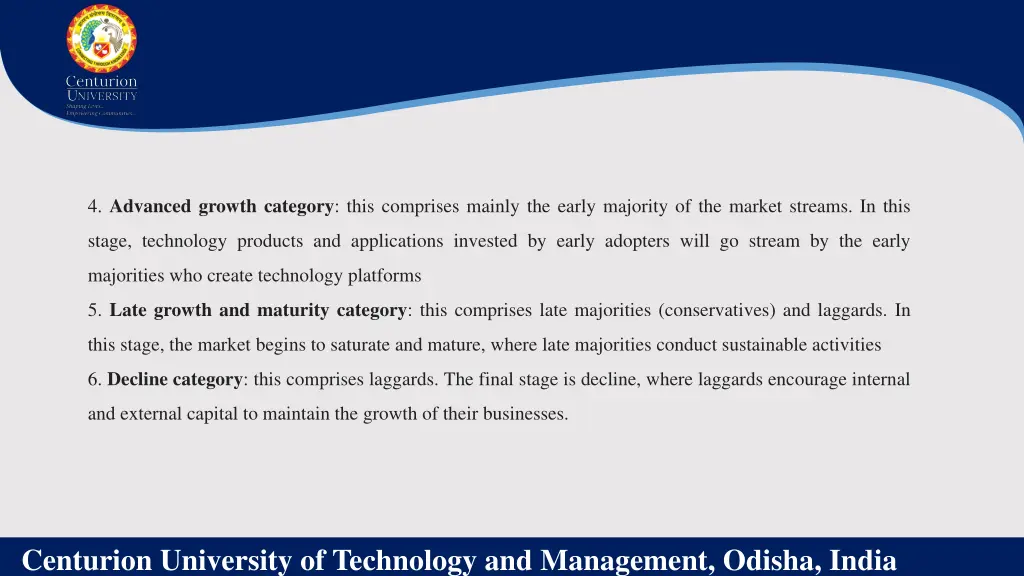 4 advanced growth category this comprises mainly