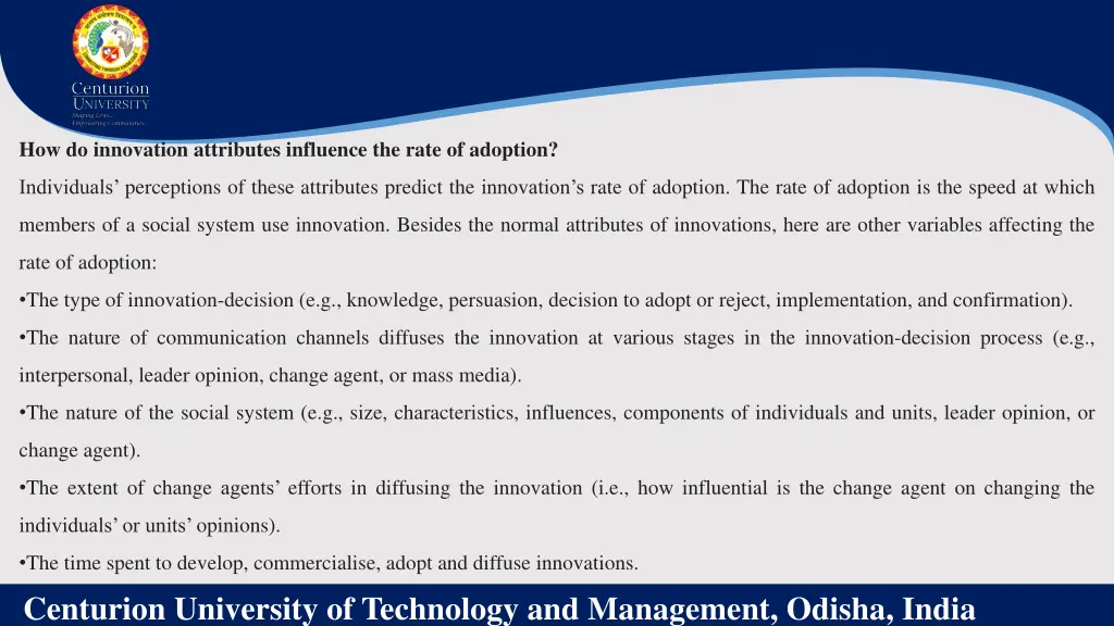 how do innovation attributes influence the rate