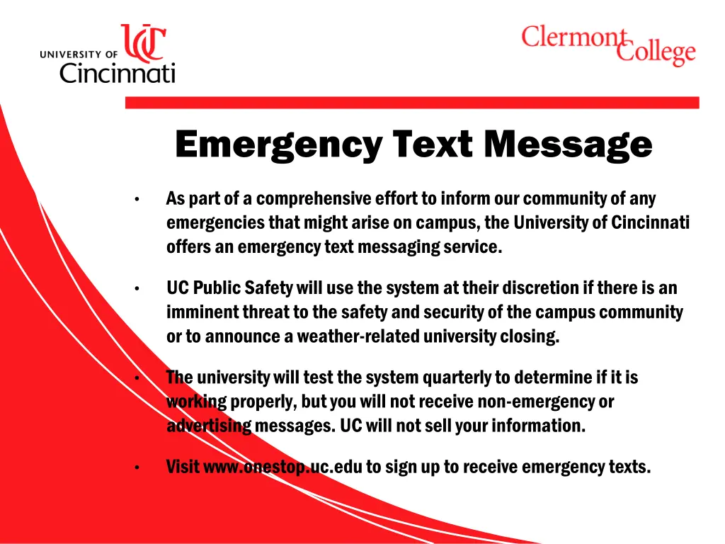 emergency text message