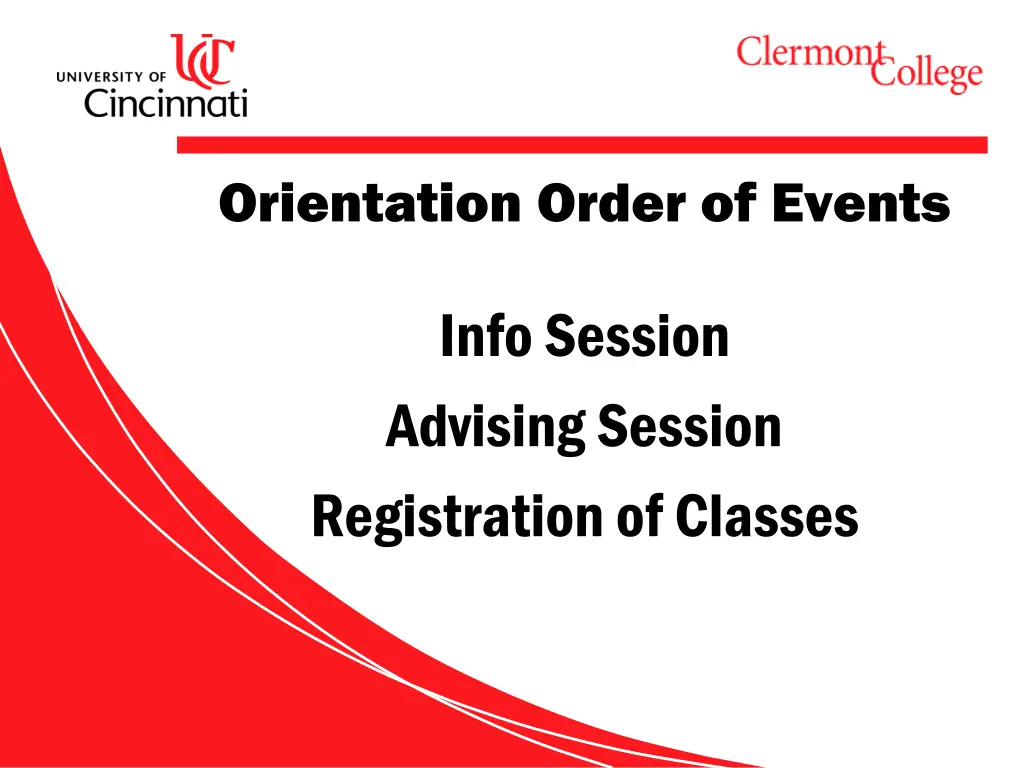 orientation order of events