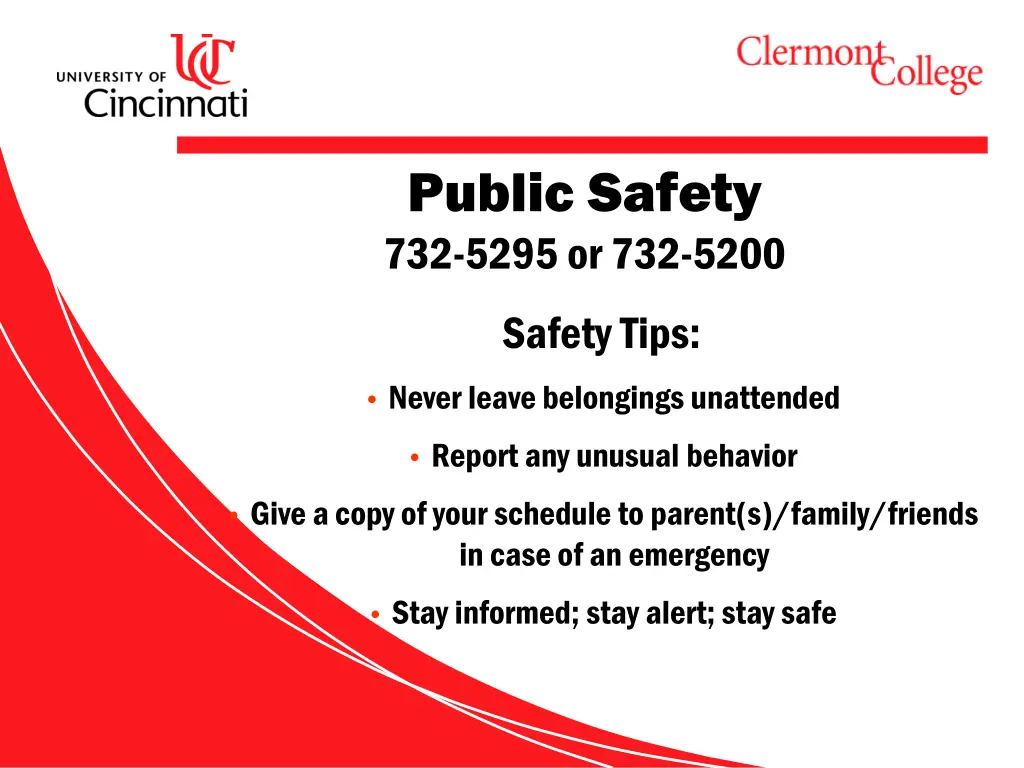 public safety 732 5295 or 732 5200