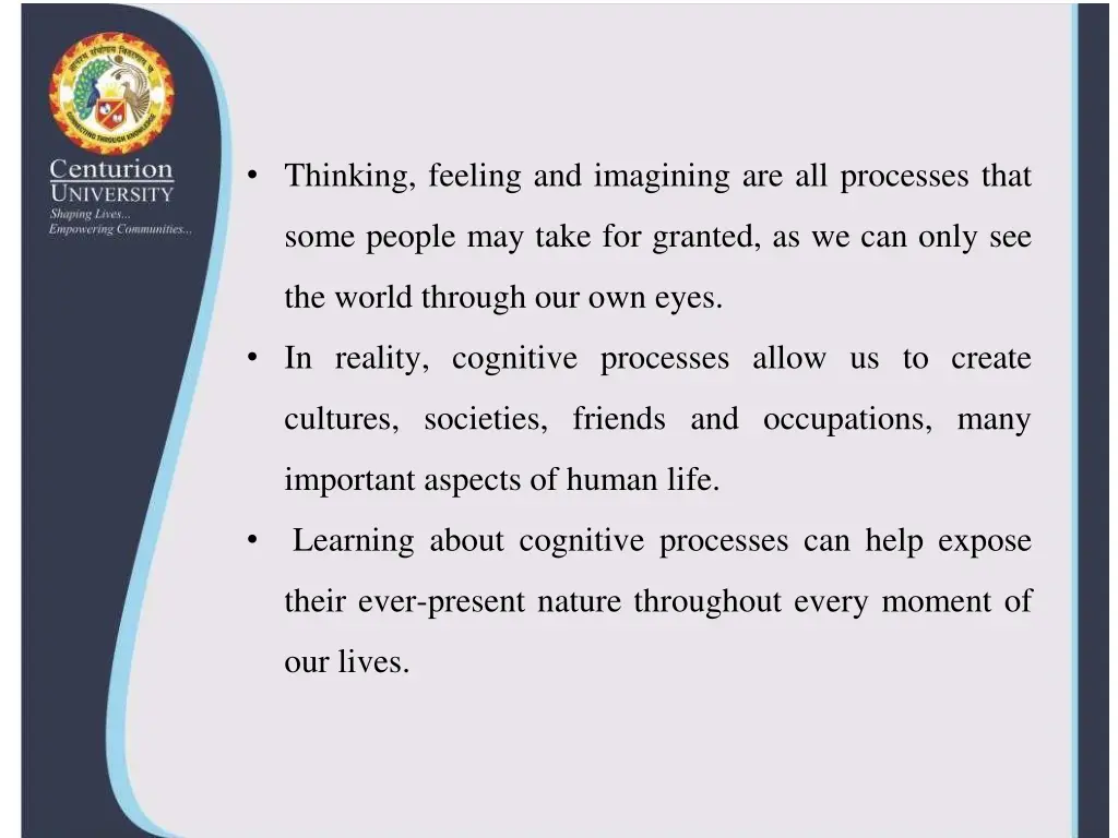 thinking feeling and imagining are all processes
