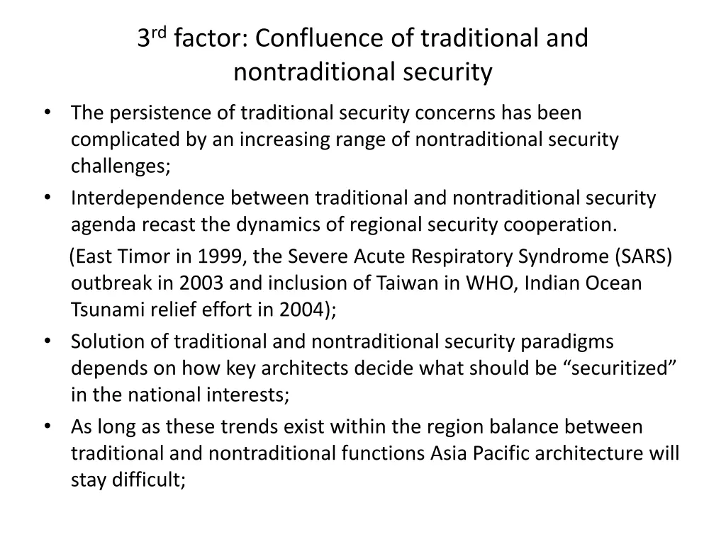 3 rd factor confluence of traditional
