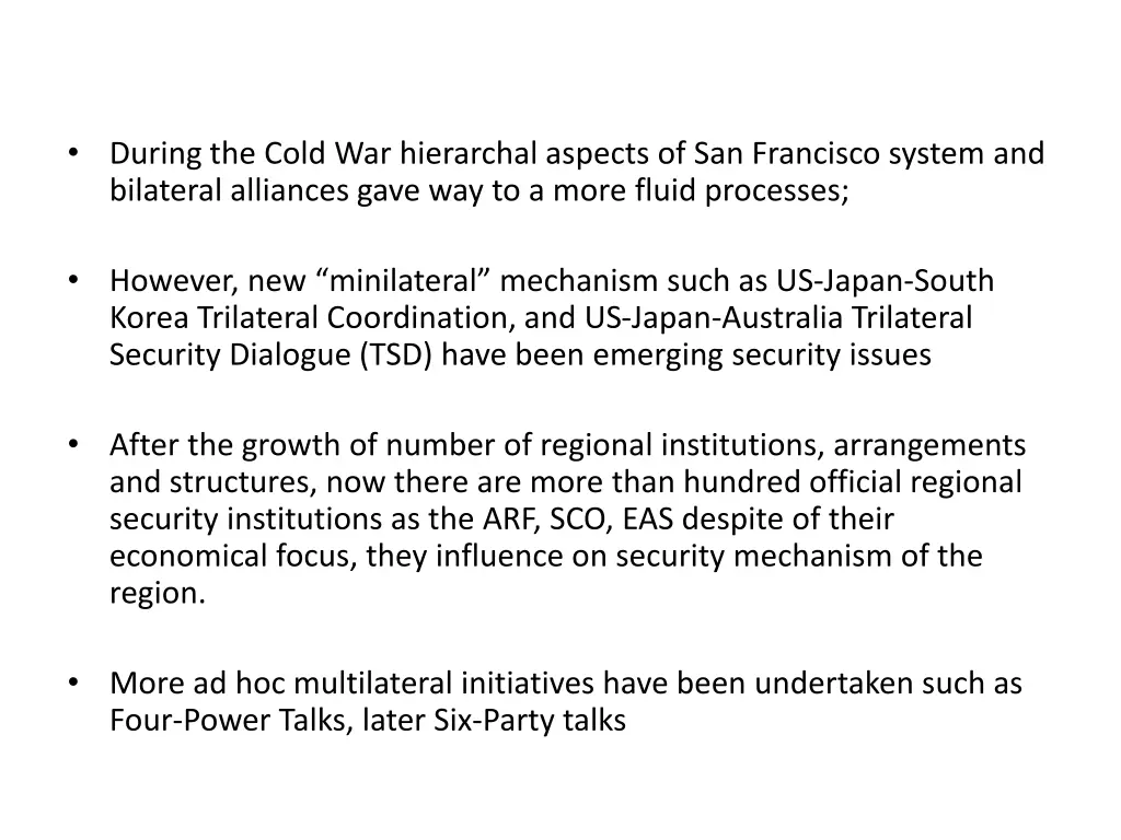 during the cold war hierarchal aspects