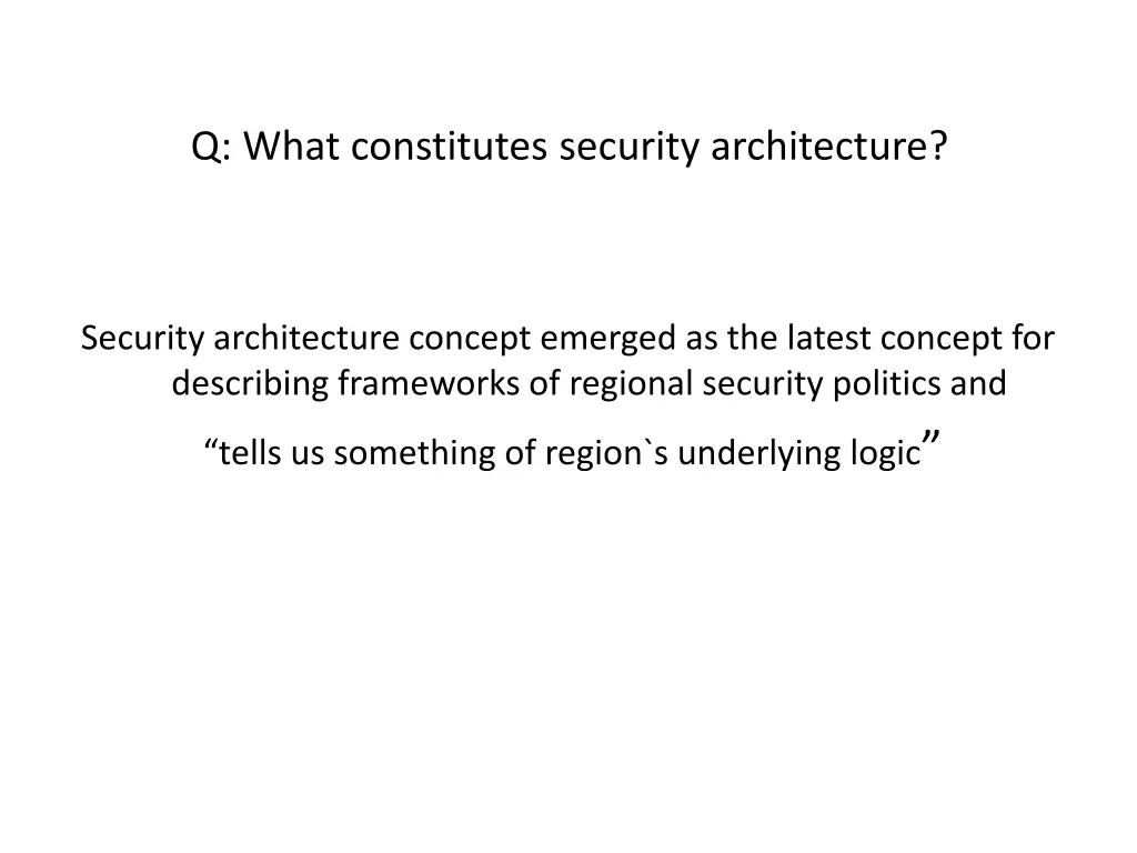 q what constitutes security architecture