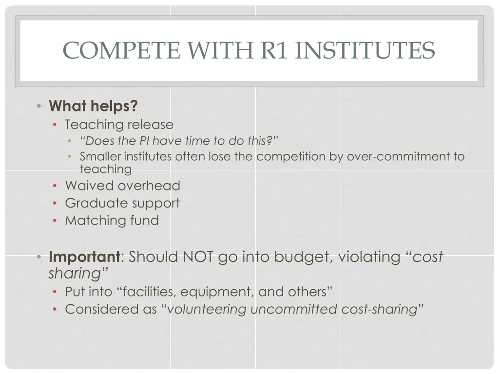 compete with r1 institutes