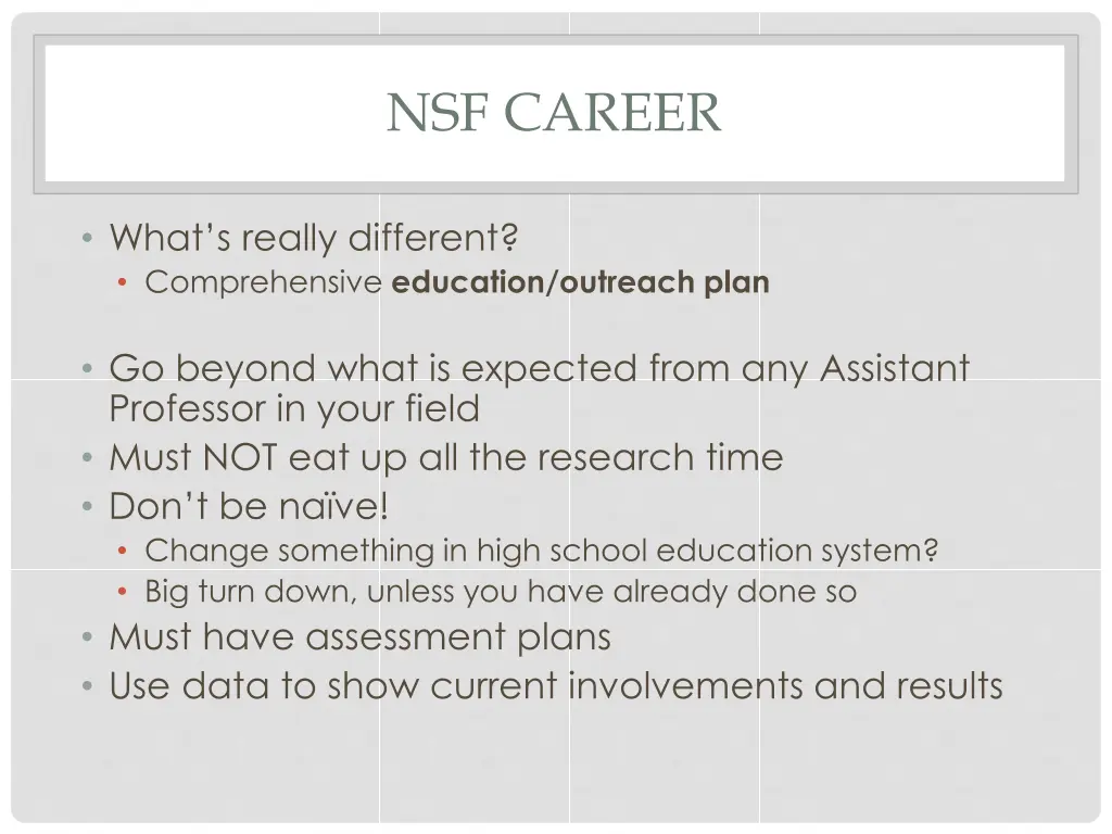 nsf career 1