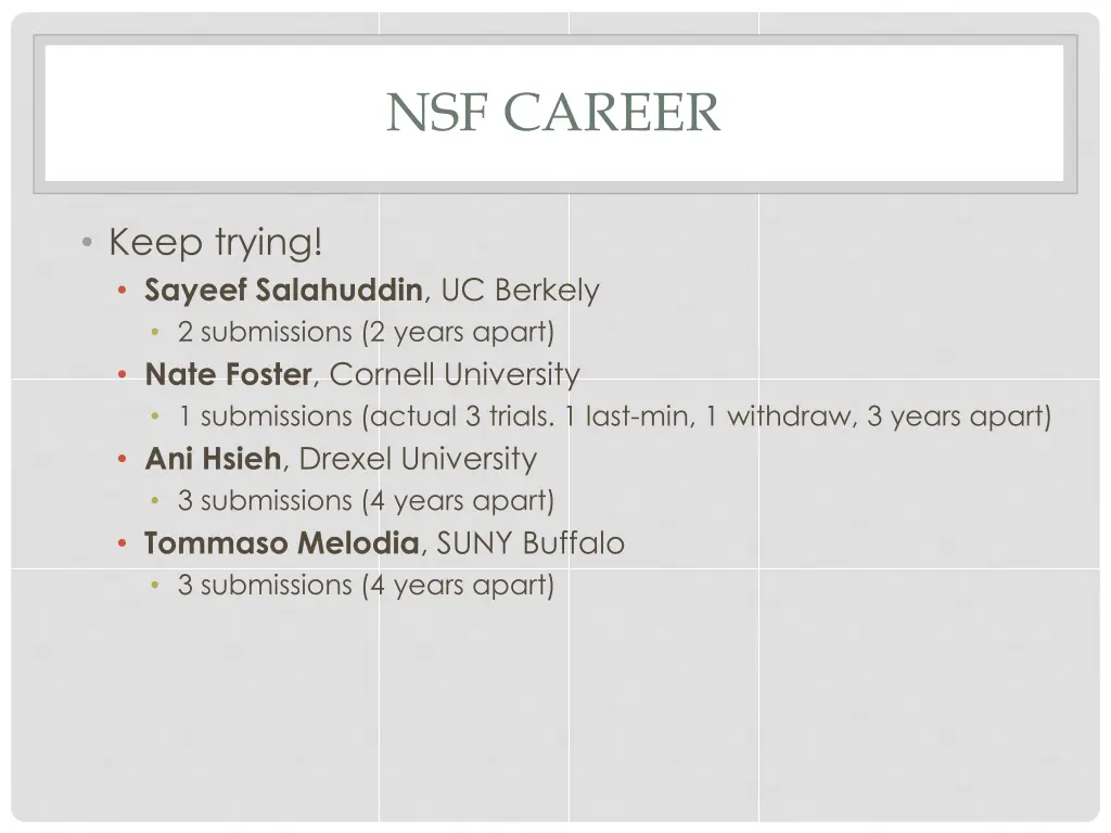 nsf career 2
