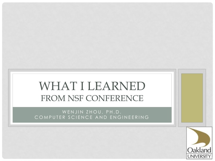 what i learned from nsf conference